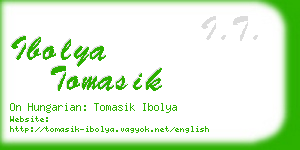 ibolya tomasik business card